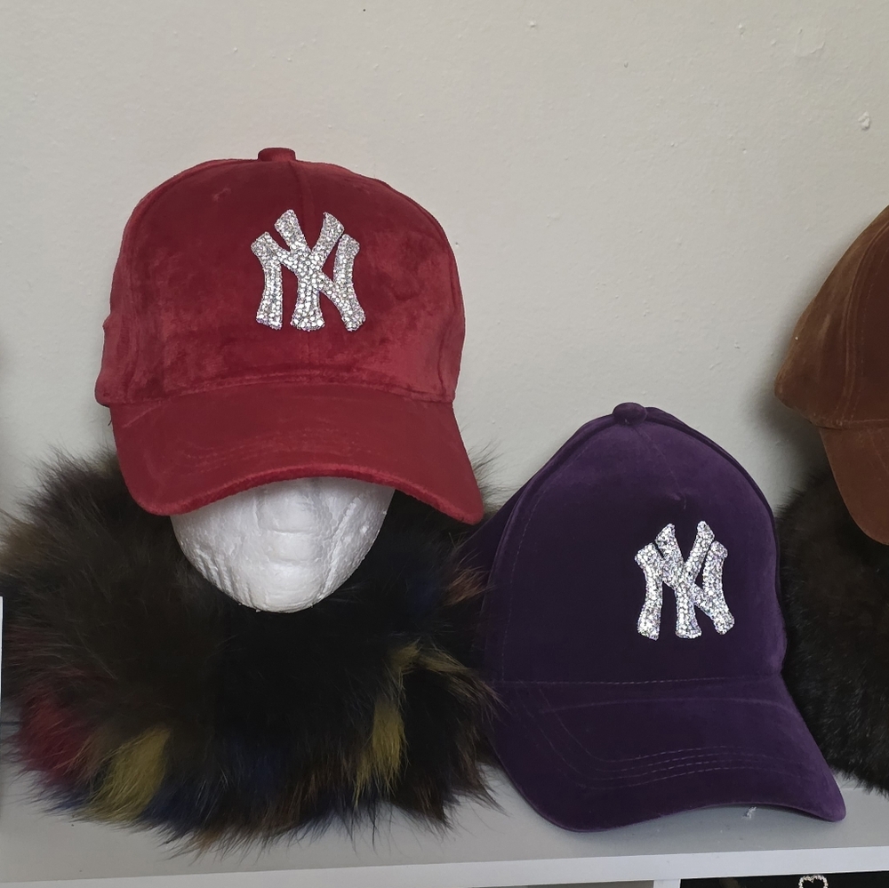 Red and Purple NY Logo Caps
